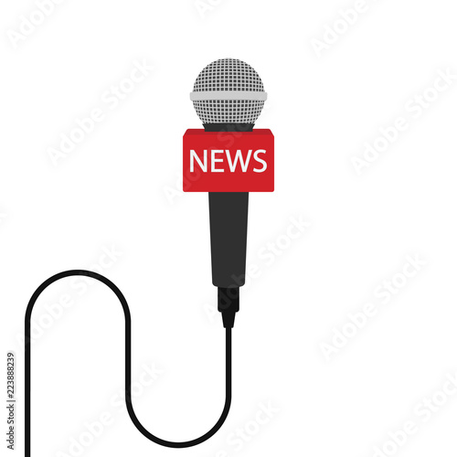 Microphone isolated on white background. Vector illustration.