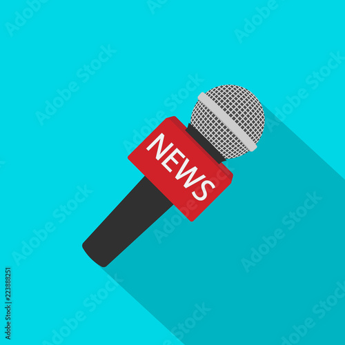 Microphone isolated on white background. Vector illustration.