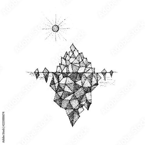 Dotwork Polygonal Mountain