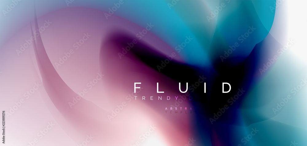 Color flowing wave, trendy liquid design template Color flowing wave, trendy liquid design template