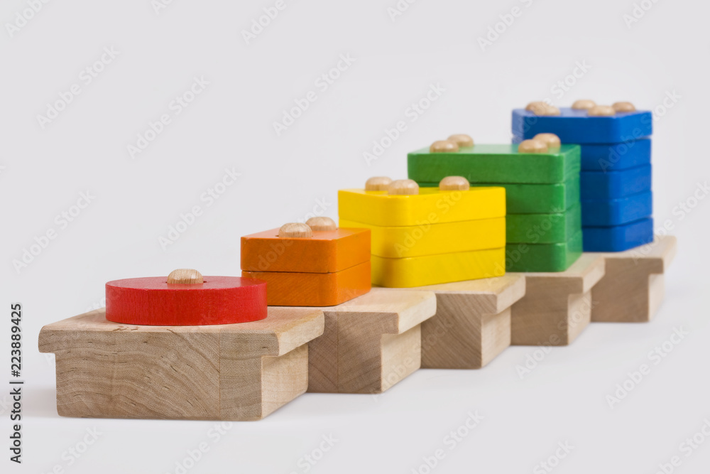 Wooden baby blocks on a white background Wooden baby blocks on a white background