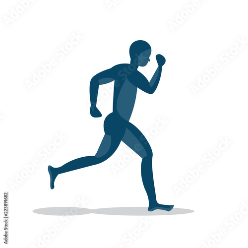 blue man running icon design , runner, jogging, health, joy, athlete, running, run.illustrator