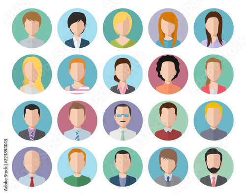 Flat design icons avatars illustration set 