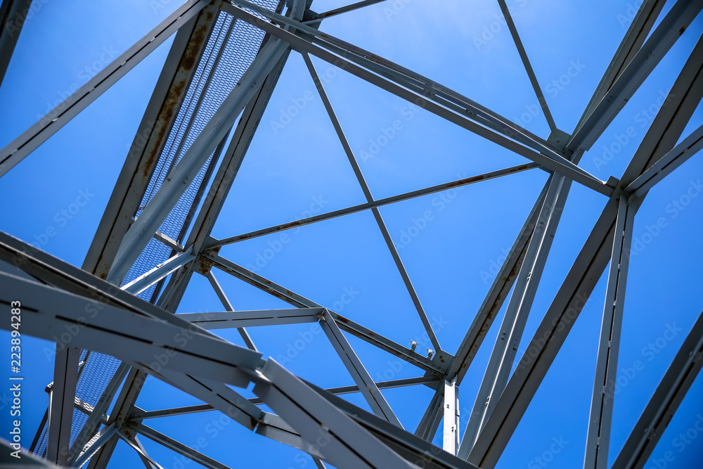 Steel girders holding up a dry dock crane