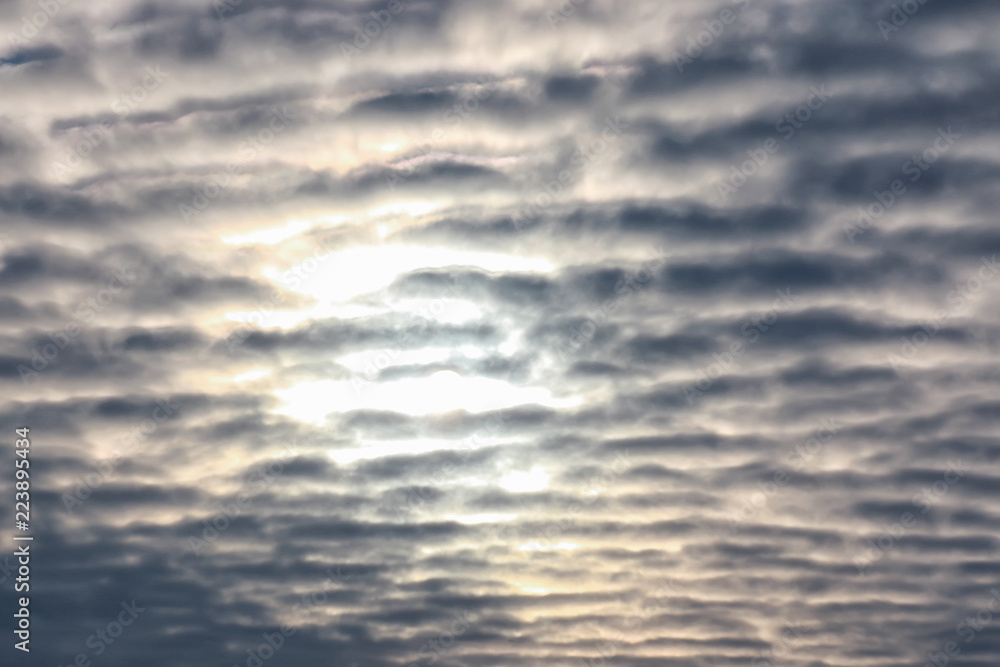 Textured clouds in the blue sky