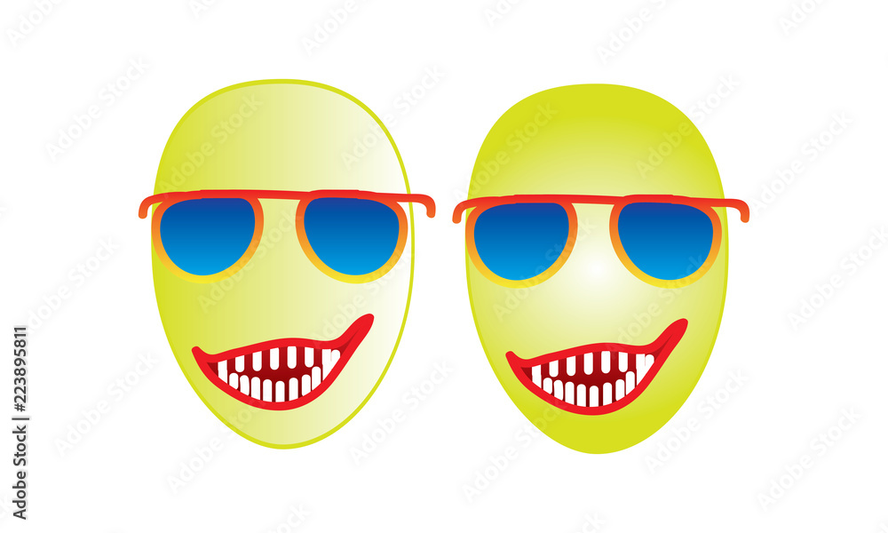 Funny Emoji Face Cartoon Happy Smile Emoji Illustration