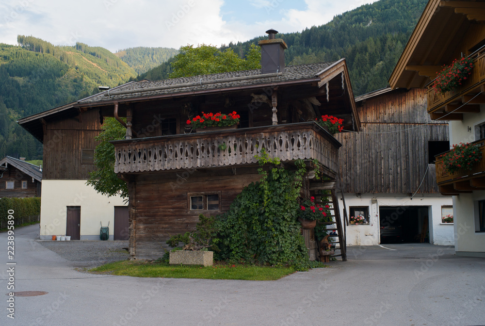 Traditional, Old Wooden Building on an Austrian Farm in Kaprun, Salzburg