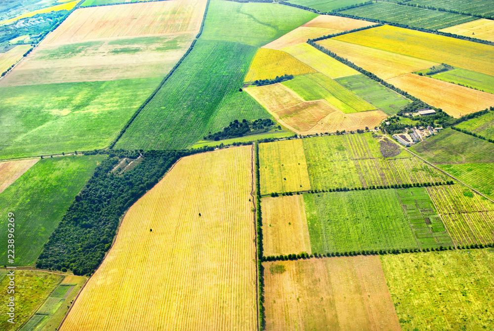 drone airview agriculture fields bird view Stock Photo | Adobe Stock