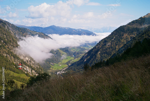 Clouds Floating through an Alpine Valley near Kitzsteinhorn, Austria
