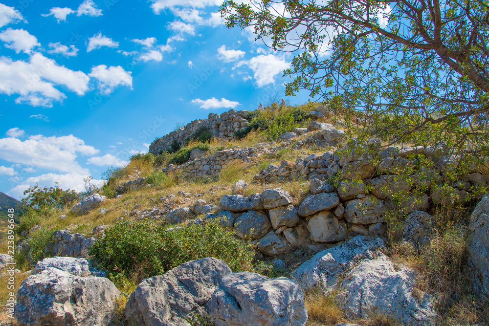 Archaeological site of Mycenae in Peloponnese Greece