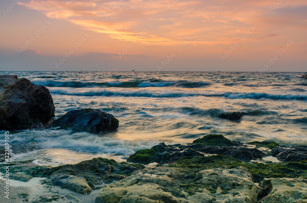 Naklejka premium seascape in the Odesa during the sunset in the summer season