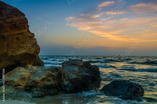 seascape in the Odesa during the sunset in the summer season