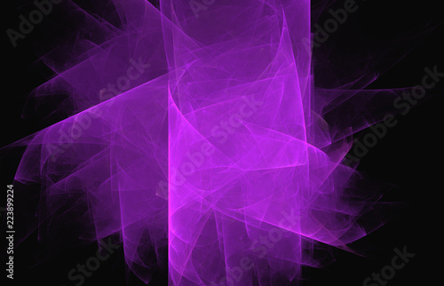 Purple fractal texture on a black background.Fantasy fractal texture. Digital art. 3D rendering. Computer generated image.