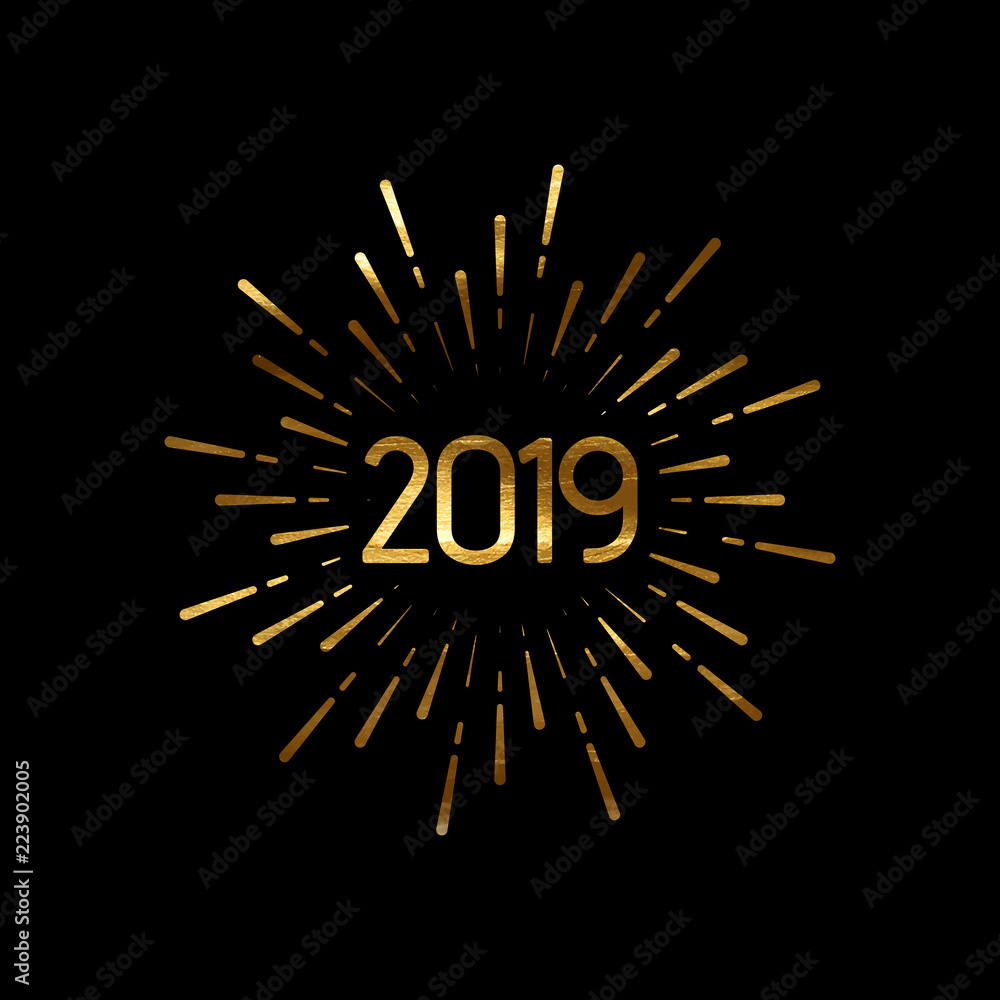 Fototapeta premium Happy 2019 New Year.