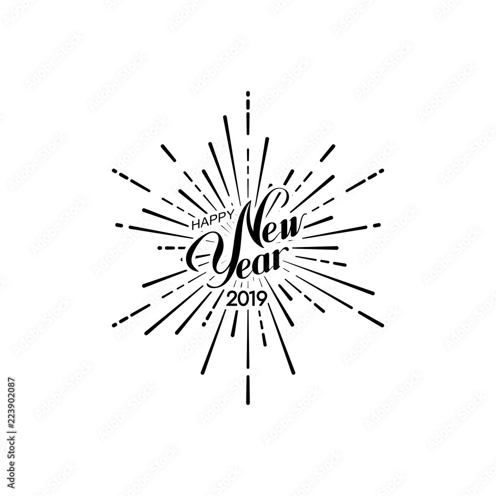 Obraz premium Happy 2019 New Year.