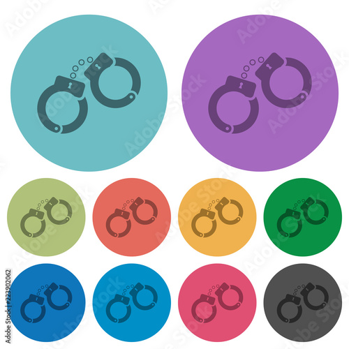 Handcuffs color darker flat icons