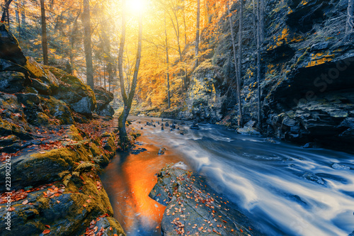 wild river Doubrava, autumn landscape photo