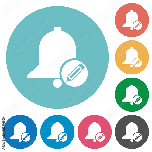 Edit reminder flat round icons