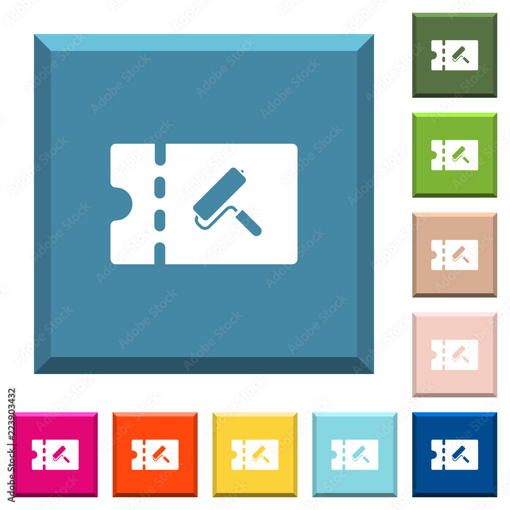 Paint shop discount coupon white icons on edged square buttons Paint shop discount coupon white icons on edged square buttons