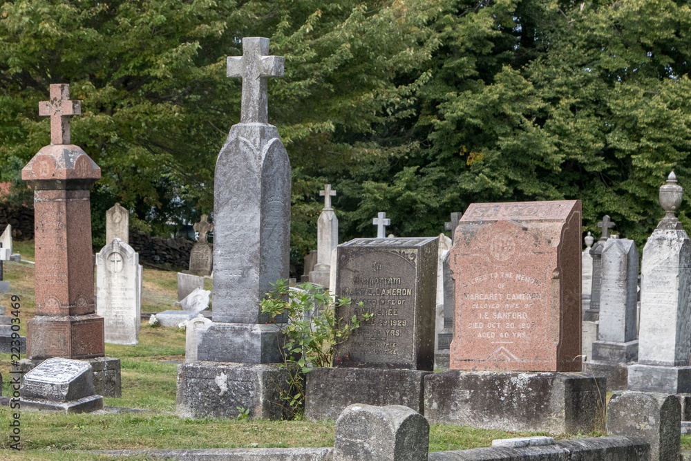 Mount Olivet Cemetery Halifax, summer sun, no people, quiet, solemn, peace, headstones. Mount Olivet Cemetery Halifax, summer sun, no people, quiet, solemn, peace, headstones.