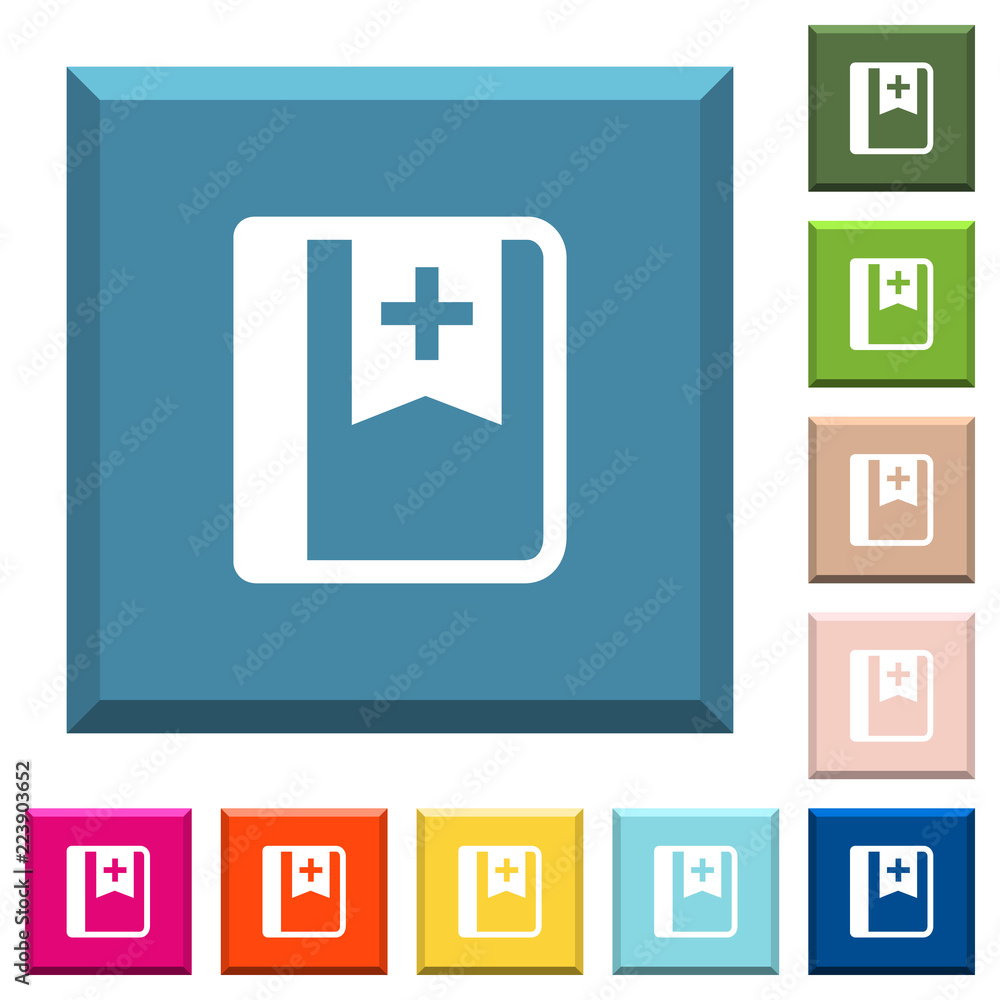 Bookmark white icons on edged square buttons Bookmark white icons on edged square buttons