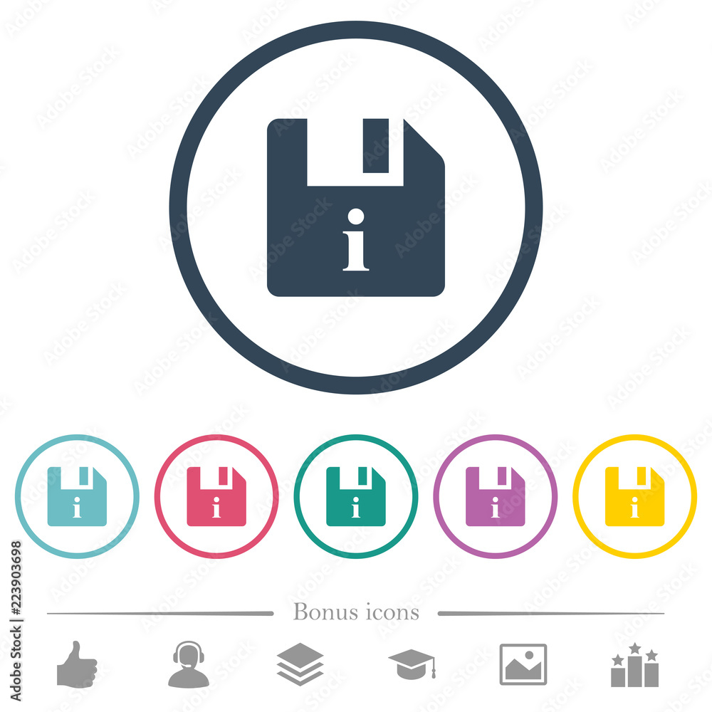 File info flat color icons in round outlines File info flat color icons in round outlines