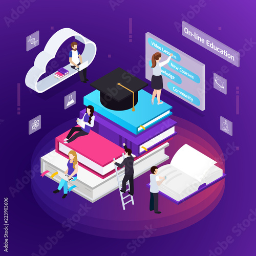 E-learning Isometric Composition 