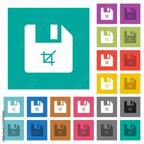Truncate file square flat multi colored icons