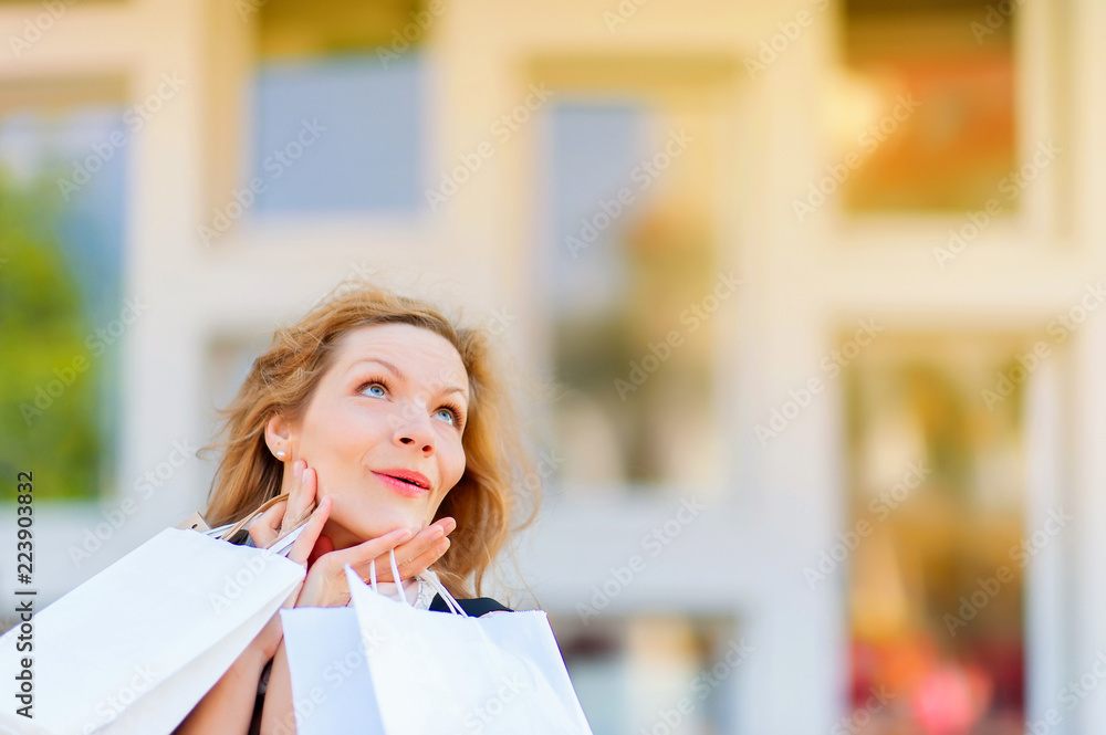 girl dreaming of buying closeup, shopping girl dreaming of buying closeup, shopping