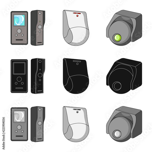 Vector illustration of cctv and camera logo. Collection of cctv and system stock vector illustration.