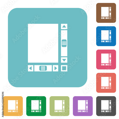 Blank document with scroll bars rounded square flat icons