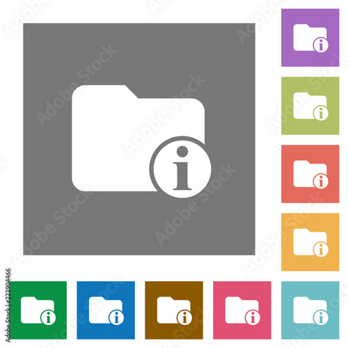 Directory info square flat icons