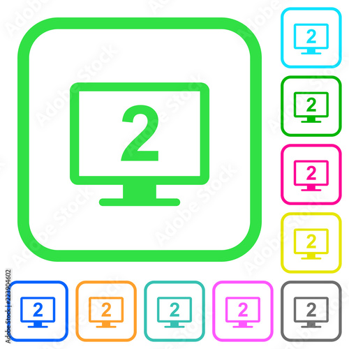 Secondary display vivid colored flat icons