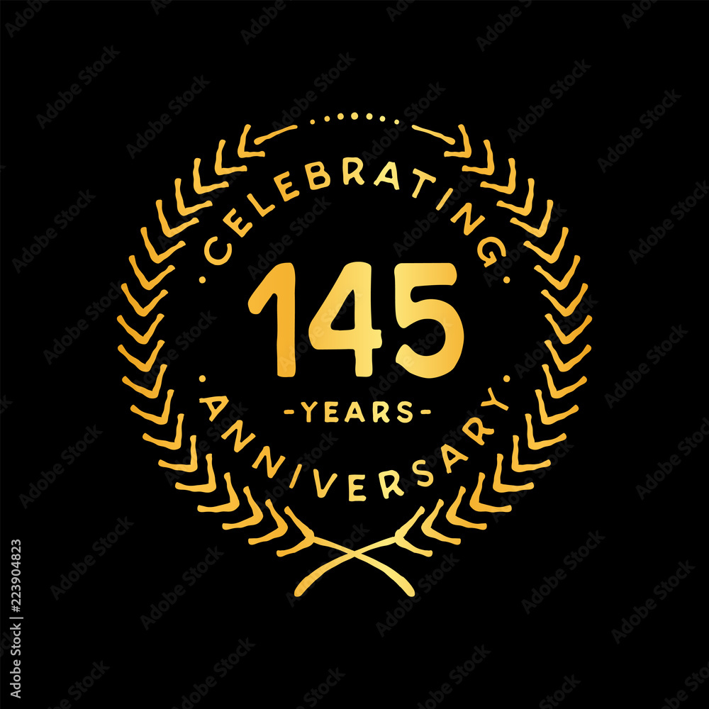 Naklejka premium 145 years design template. 85th vector and illustration.