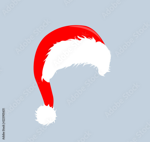 Christmas red hats icon. Santa Claus costume vector illustration. New Year photography portreit element.