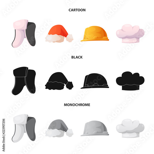 Isolated object of headgear and cap symbol. Set of headgear and accessory vector icon for stock.