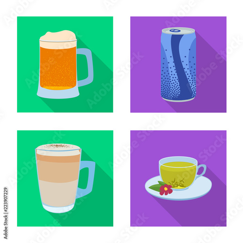 Isolated object of drink and bar icon. Set of drink and party stock symbol for web.