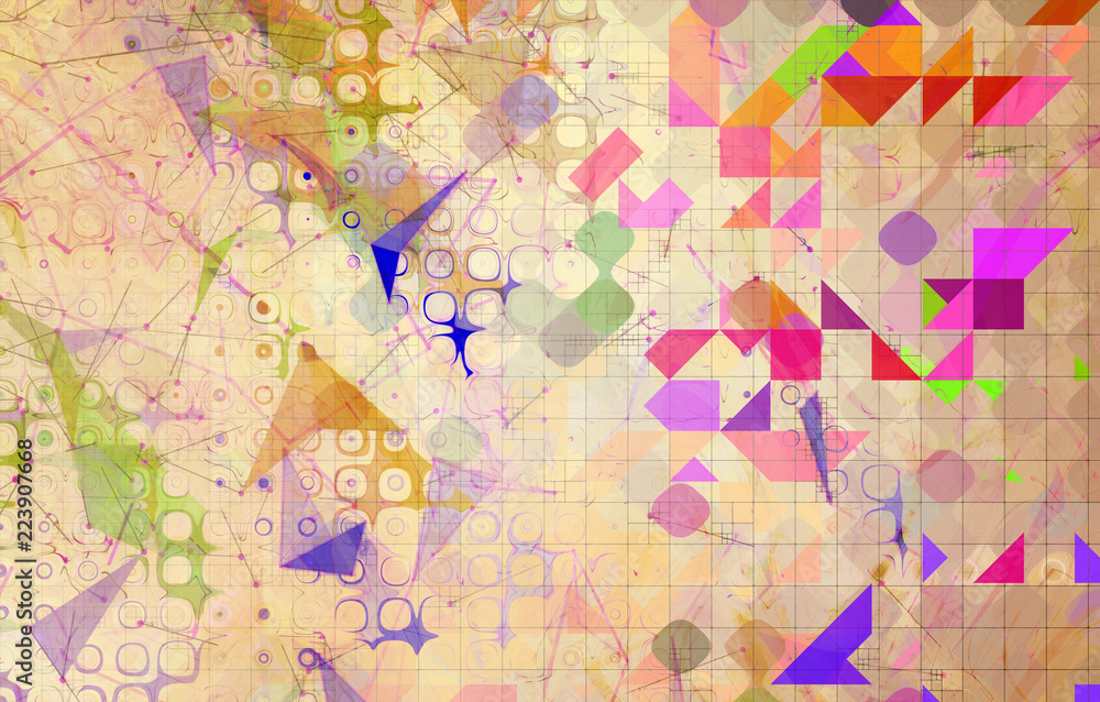 Fototapeta premium Abstract creative template. Geometric multicolored design. Trendy illustration.