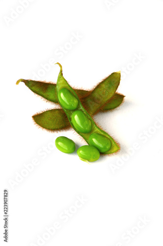 Edamame or Green soybeans on white background.
Surprising Health Benefits of Edamame.
