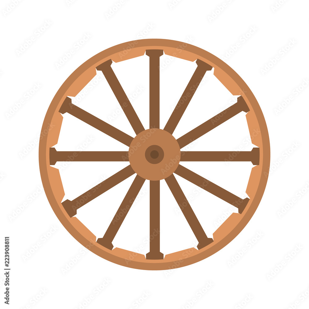 Trolley wheel color vector icon. Flat design