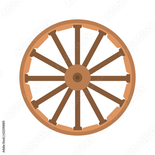 Trolley wheel color vector icon. Flat design