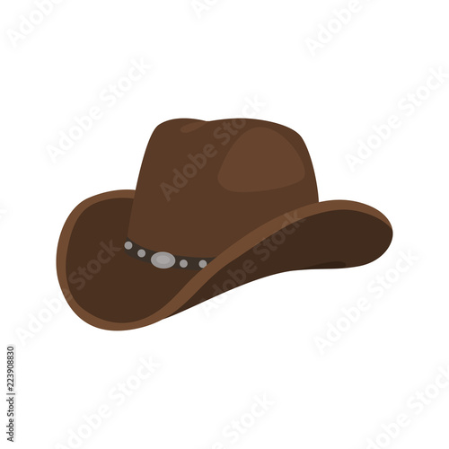Cowboy hat color vector icon. Flat design