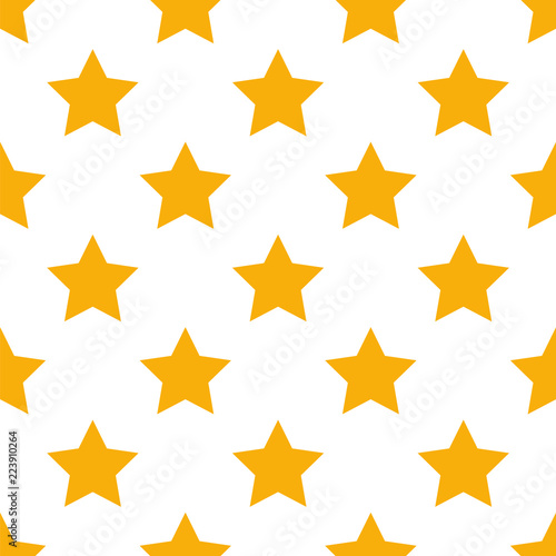 Seamless Pattern Background Yellow Stars - Vector Illustration On White Background