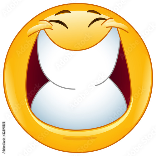 big smile with closed eyes emoticon