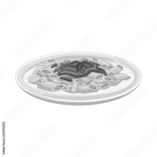 Vector illustration of pasta and carbohydrate logo. Collection of pasta and macaroni vector icon for stock.