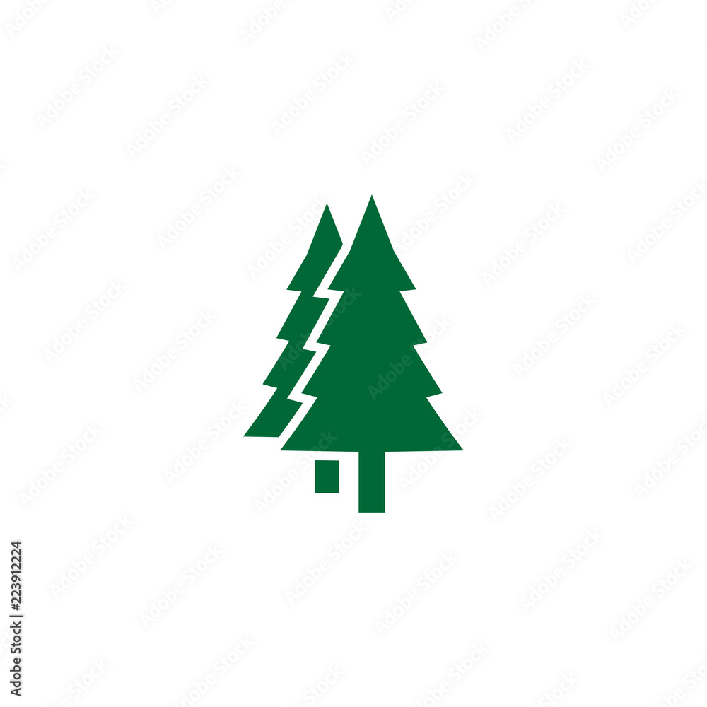 Obraz premium Green pine tree logo icon design template
