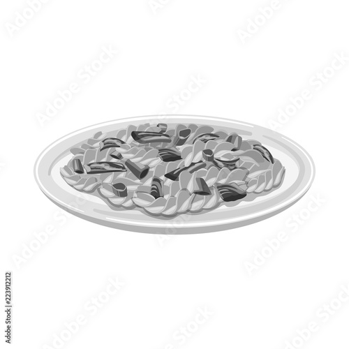 Isolated object of pasta and carbohydrate logo. Collection of pasta and macaroni vector icon for stock.