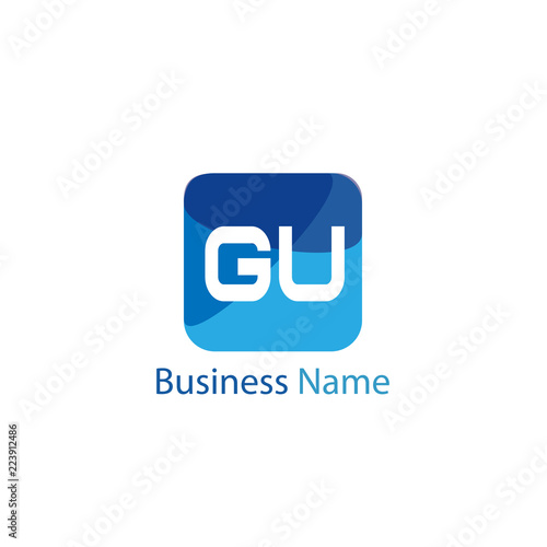 Initial Letter GU Logo Template Design