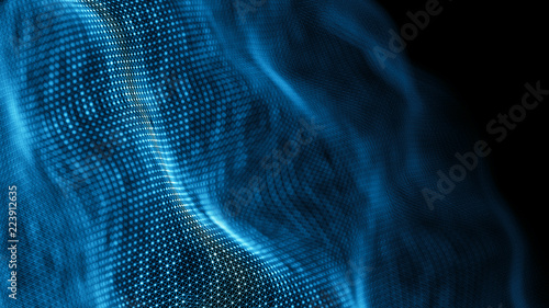 Data technology background. Abstract background. Connecting dots and lines on dark background. 3D rendering. 4k.
