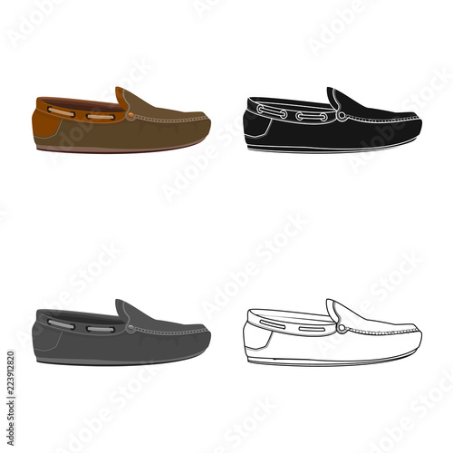 Vector design of man and foot sign. Collection of man and wear vector icon for stock.